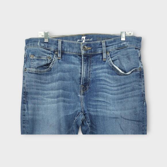 Mens 7 For All Mankind THE STRAIGHT Blue Jeans Size 34 - Picture 3 of 6